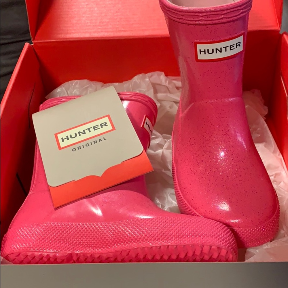 Pink Hunter rain boots